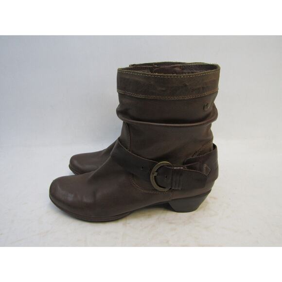 PIKOLINOS Womens Sz 41 EUR Brown Leather Zip Buckle Ankle Slouch Boots Booties - Picture 1 of 10